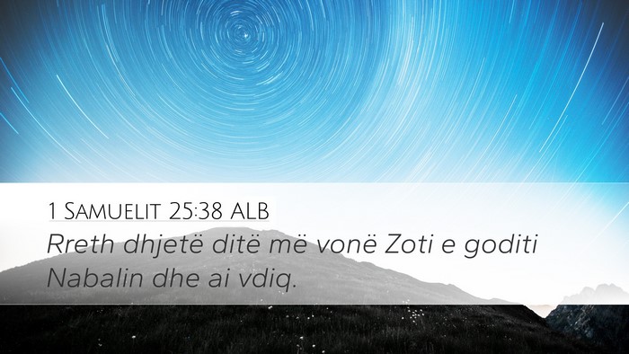 1 Samuelit 25:38 ALB Bible Verse Image