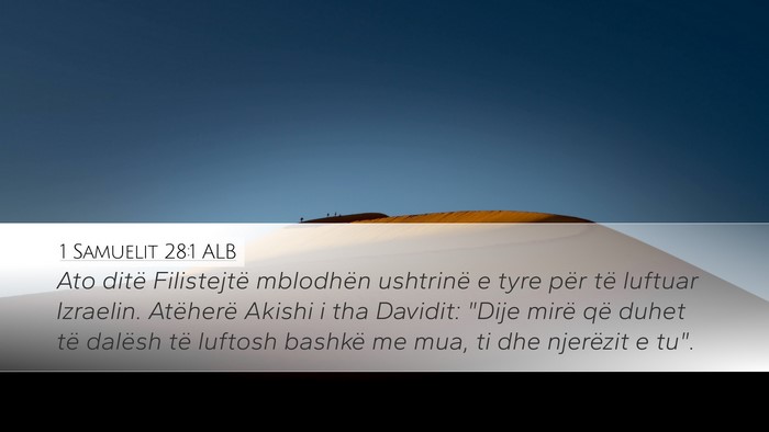 1 Samuelit 28:1 ALB Bible Verse Image