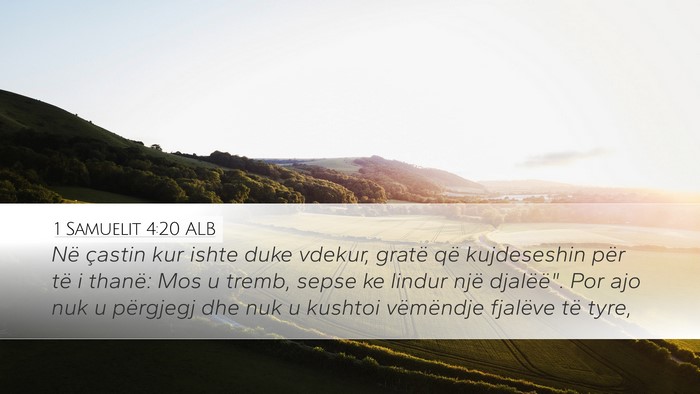 1 Samuelit 4:20 ALB Bible Verse Image
