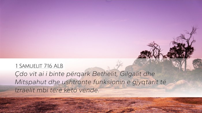 1 Samuelit 7:16 ALB Bible Verse Image