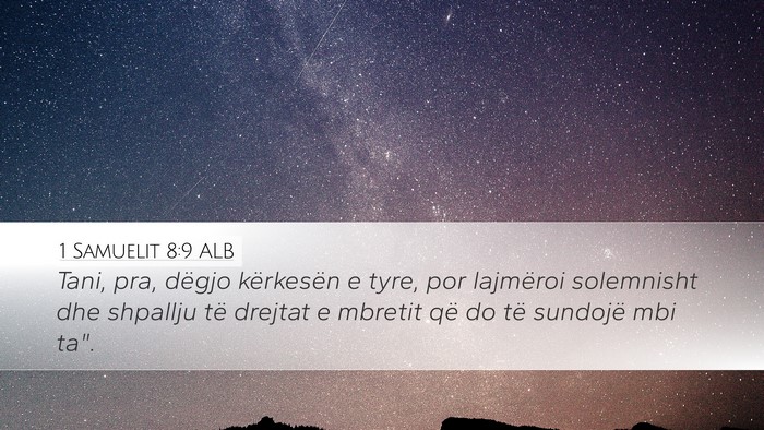 1 Samuelit 8:9 ALB Bible Verse Image