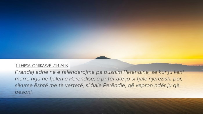 1 Thesalonikasve 2:13 ALB Bible Verse Image
