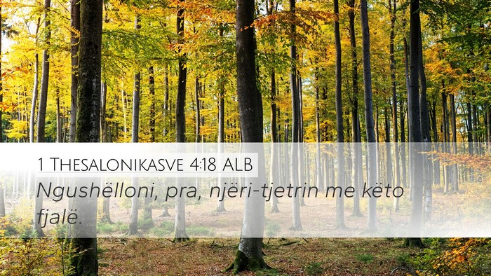 1 Thesalonikasve 4:18 ALB Bible Verse Image