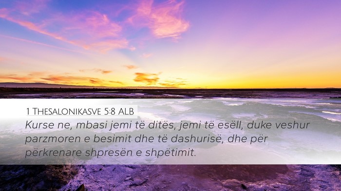 1 Thesalonikasve 5:8 ALB Bible Verse Image