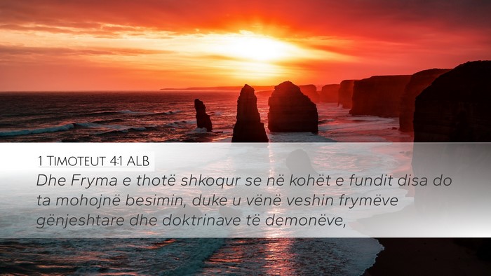 1 Timoteut 4:1 ALB Bible Verse Image