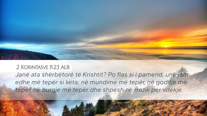 2 Korintasve 11:23 ALB Bible Verse Image