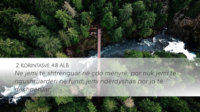 2 Korintasve 4:8 ALB Bible Verse Image