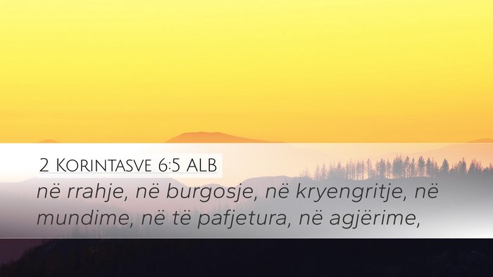 2 Korintasve 6:5 ALB Bible Verse Image