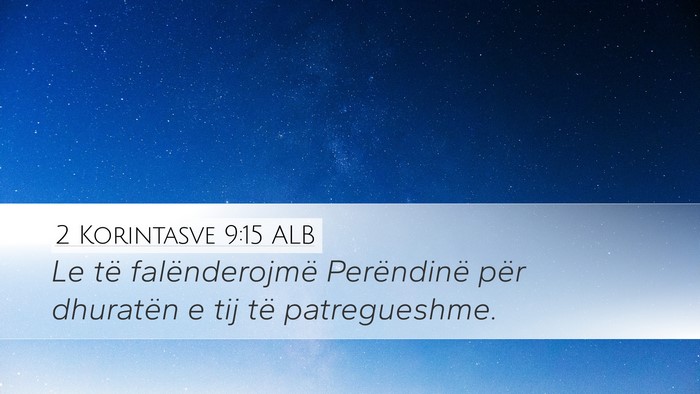 2 Korintasve 9:15 ALB Bible Verse Image