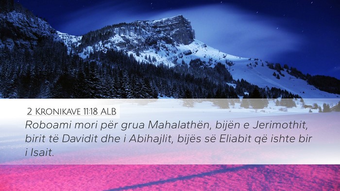 2 Kronikave 11:18 ALB Desktop Wallpaper - Roboami mori për grua Mahalathën, bijën e - Desktop Bible Verse Wallpaper