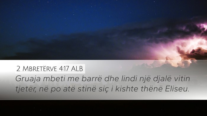 2 Mbretërve 4:17 ALB Desktop Wallpaper - Gruaja mbeti me barrë dhe lindi një djalë - Desktop Bible Verse Wallpaper