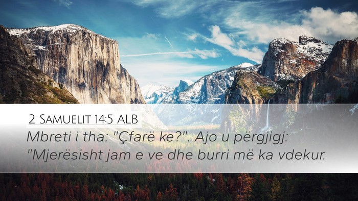 2 Samuelit 14:5 ALB Bible Verse Image