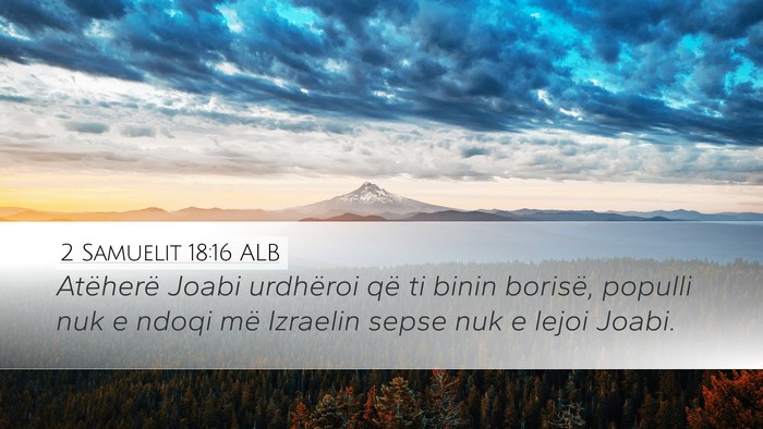 2 Samuelit 18:16 ALB Bible Verse Image