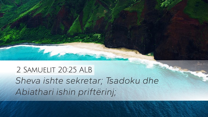2 Samuelit 20:25 ALB Bible Verse Image