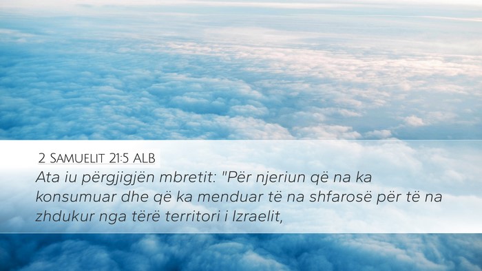 2 Samuelit 21:5 ALB Desktop Wallpaper - Ata iu përgjigjën mbretit: 
