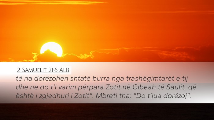 2 Samuelit 21:6 ALB Bible Verse Image