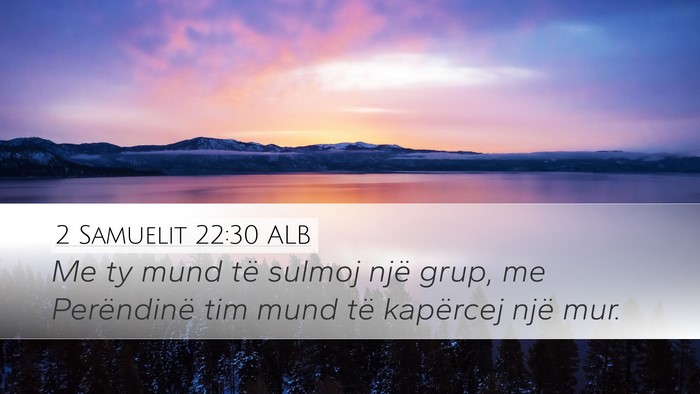 2 Samuelit 22:30 ALB Desktop Wallpaper - Me ty mund të sulmoj një grup, me Perëndinë - Desktop Bible Verse Wallpaper