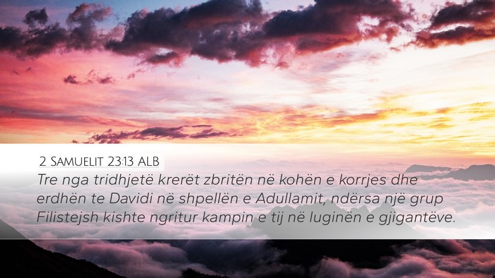 2 Samuelit 23:13 ALB Bible Verse Image