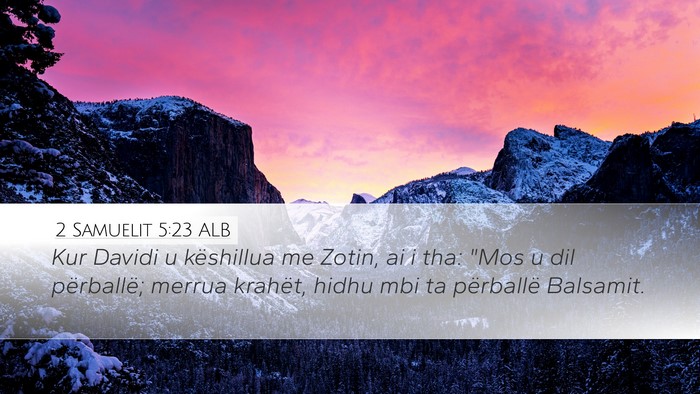 2 Samuelit 5:23 ALB Bible Verse Image