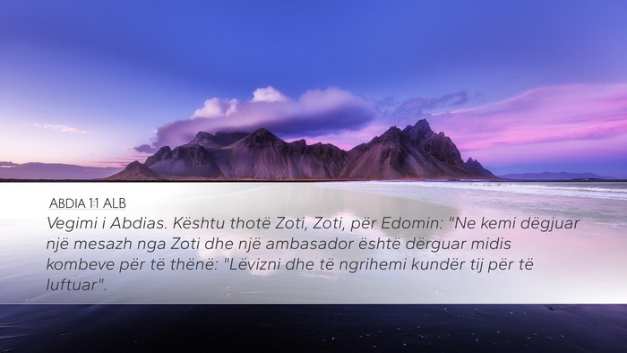 Abdia 1:1 ALB Bible Verse Image