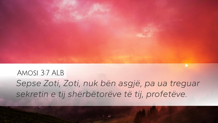 Amosi 3:7 ALB Bible Verse Image