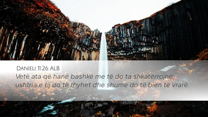 Danieli 11:26 ALB Bible Verse Image