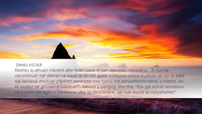 Danieli 6:12 ALB Bible Verse Image