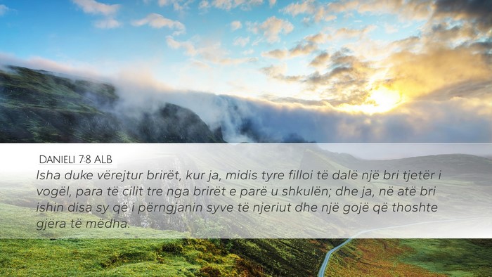 Danieli 7:8 ALB Bible Verse Image