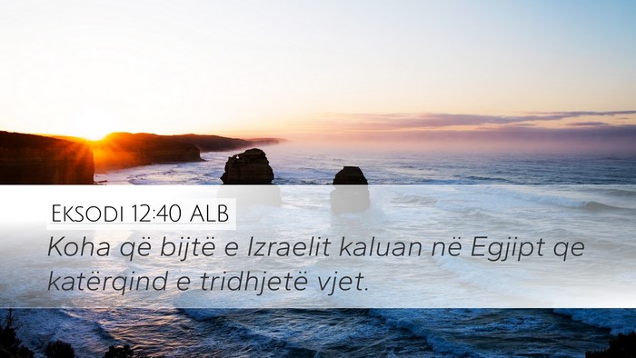 Eksodi 12:40 ALB Desktop Wallpaper - Koha që bijtë e Izraelit kaluan në Egjipt qe - Desktop Bible Verse Wallpaper