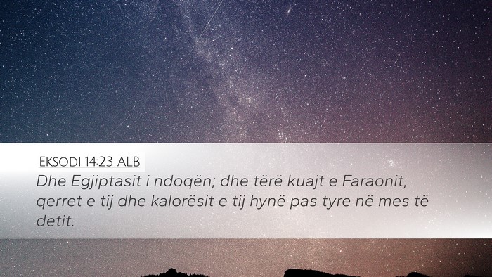 Eksodi 14:23 ALB Bible Verse Image