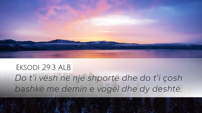 Eksodi 29:3 ALB Desktop Wallpaper - Do t’i vësh në një shportë dhe do t’i - Desktop Bible Verse Wallpaper