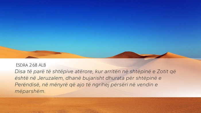 Esdra 2:68 ALB Bible Verse Image