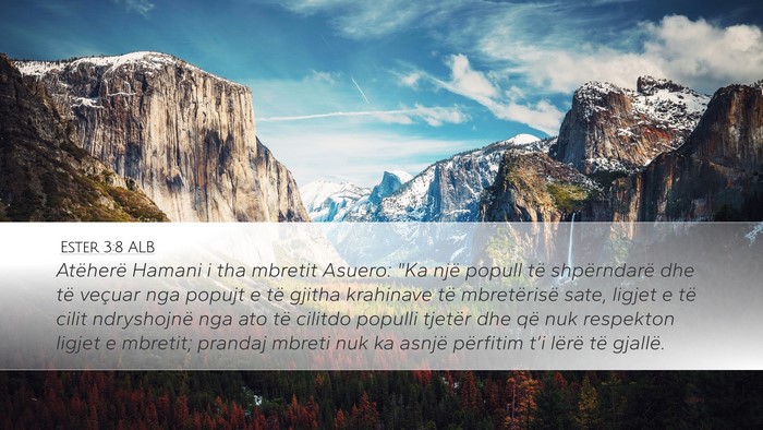 Ester 3:8 ALB Bible Verse Image