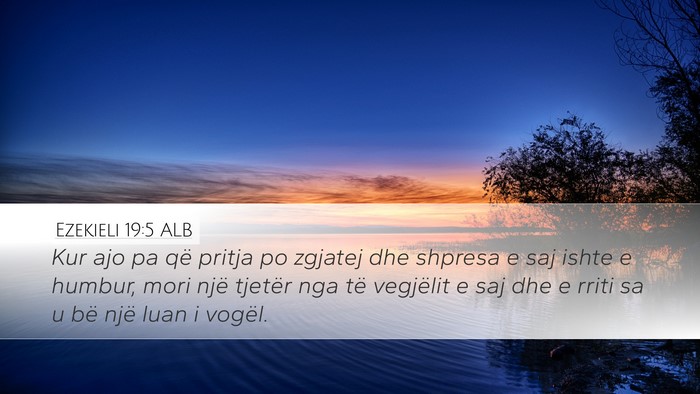 Ezekieli 19:5 ALB Bible Verse Image