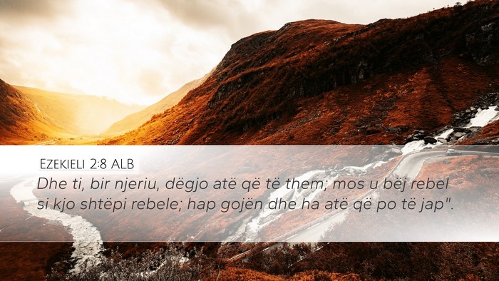 Ezekieli 2:8 ALB Bible Verse Image