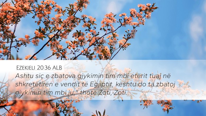 Ezekieli 20:36 ALB Desktop Wallpaper - Ashtu siç e zbatova gjykimin tim mbi etërit - Desktop Bible Verse Wallpaper
