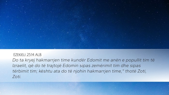 Ezekieli 25:14 ALB Bible Verse Image