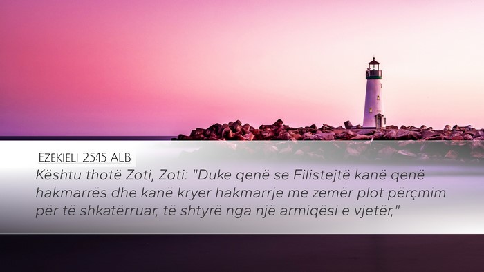 Ezekieli 25:15 ALB Bible Verse Image