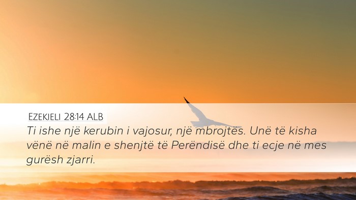 Ezekieli 28:14 ALB Bible Verse Image