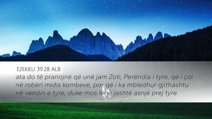 Ezekieli 39:28 ALB Bible Verse Image