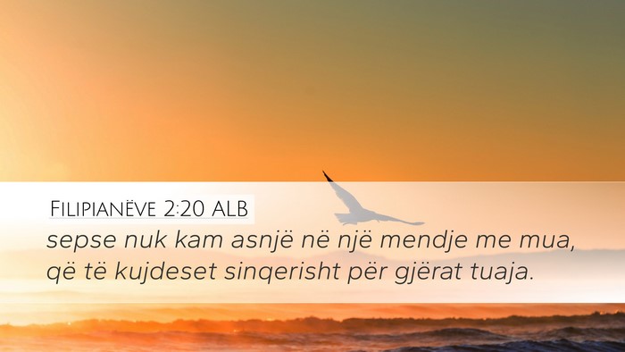 Filipianëve 2:20 ALB Bible Verse Image