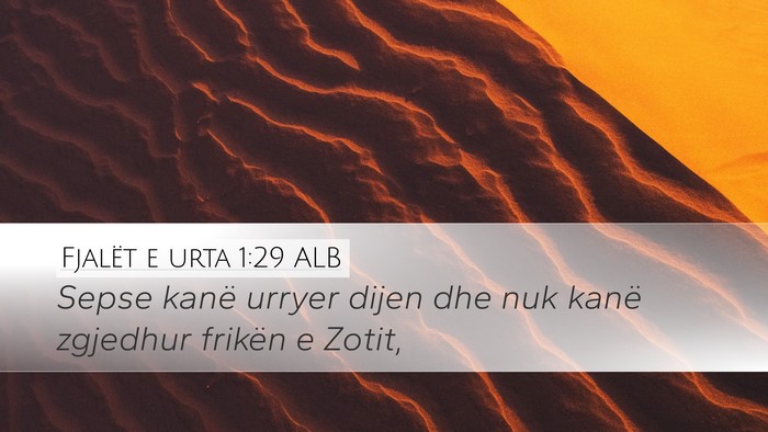 Fjalët e urta 1:29 ALB Bible Verse Image