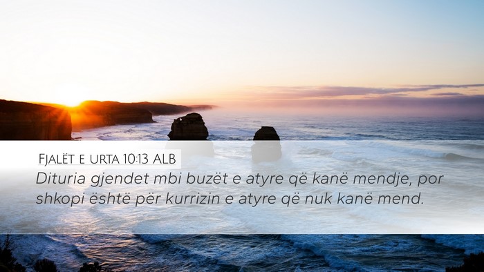 Fjalët e urta 10:13 ALB Bible Verse Image