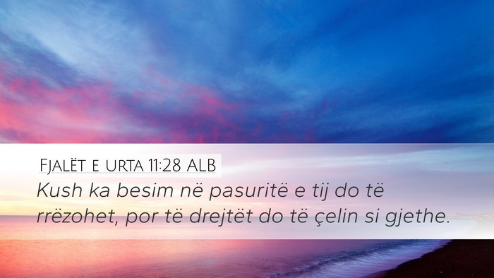 Fjalët e urta 11:28 ALB Bible Verse Image