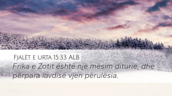 Fjalët e urta 15:33 ALB Bible Verse Image
