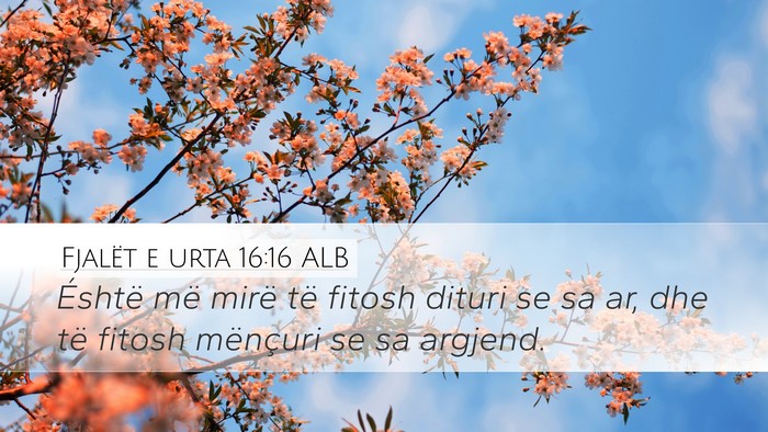 Fjalët e urta 16:16 ALB Bible Verse Image