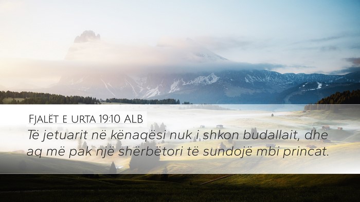 Fjalët e urta 19:10 ALB Desktop Wallpaper - Të jetuarit në kënaqësi nuk i shkon - Desktop Bible Verse Wallpaper