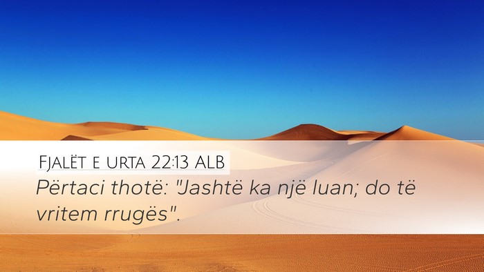 Fjalët e urta 22:13 ALB Bible Verse Image