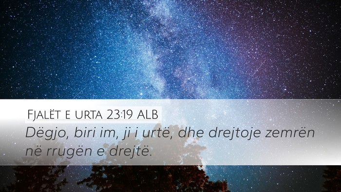 Fjalët e urta 23:19 ALB Bible Verse Image
