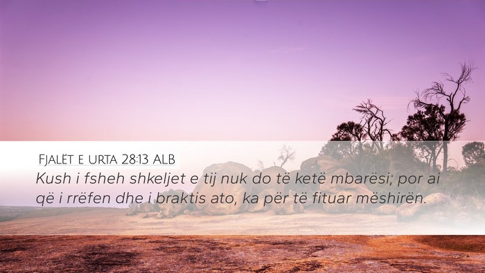 Fjalët e urta 28:13 ALB Bible Verse Image
